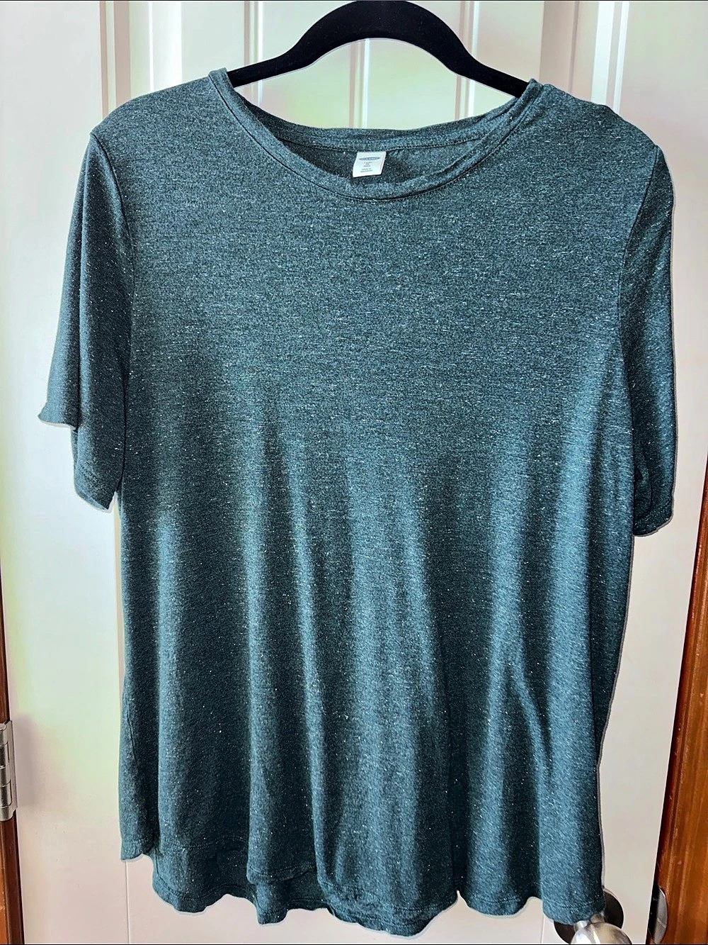 Old Navy Luxe Crew-Neck T-Shirt Short Sleeve Top in Blue XL